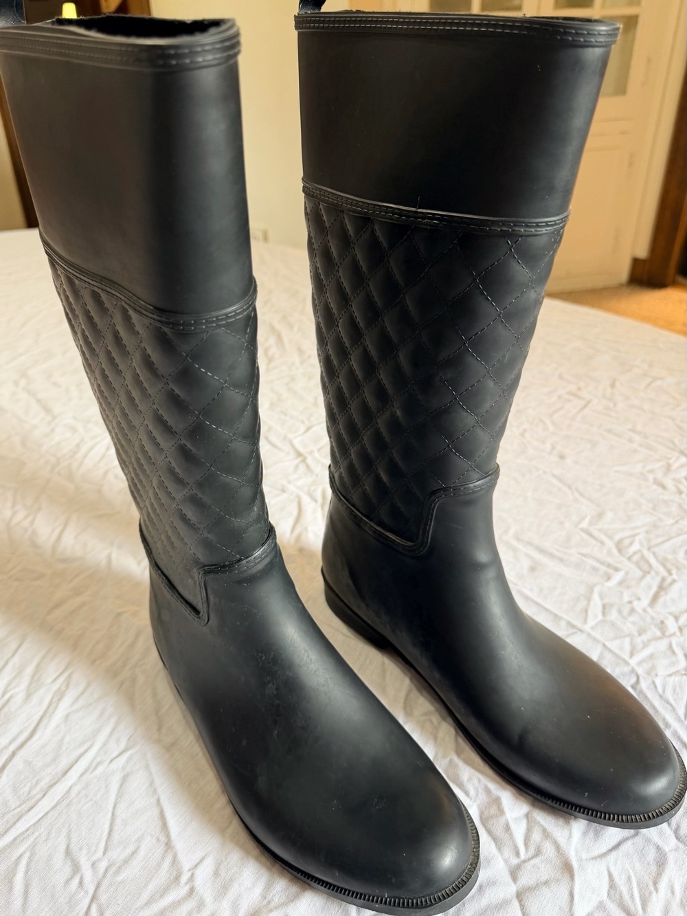 Target Black Quilted Tall Women's Rain Boots